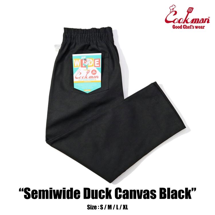 COOKMAN（クックマン） Chef Pants Semiwide Duck Canvas Black シェフ