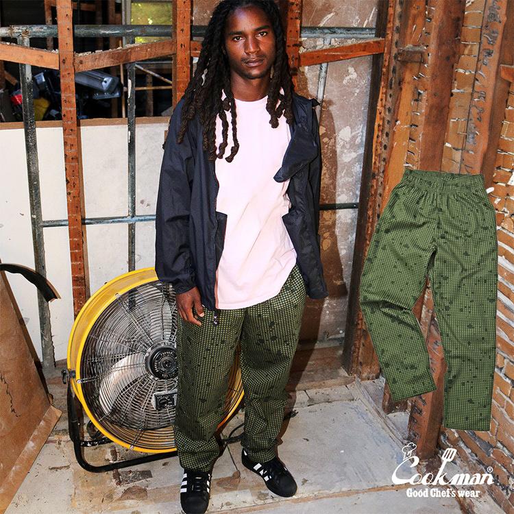 COOKMAN（クックマン） Chef Pants Sauce Splash Camo Olive シェフ
