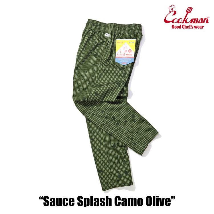 COOKMAN（クックマン） Chef Pants Sauce Splash Camo Olive シェフ