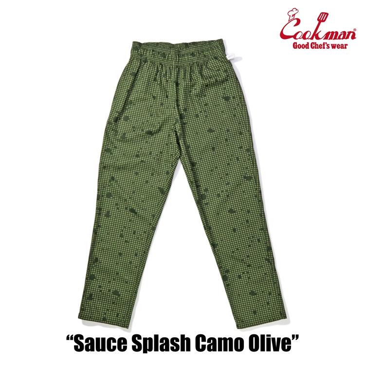 COOKMAN（クックマン） Chef Pants Sauce Splash Camo Olive シェフ