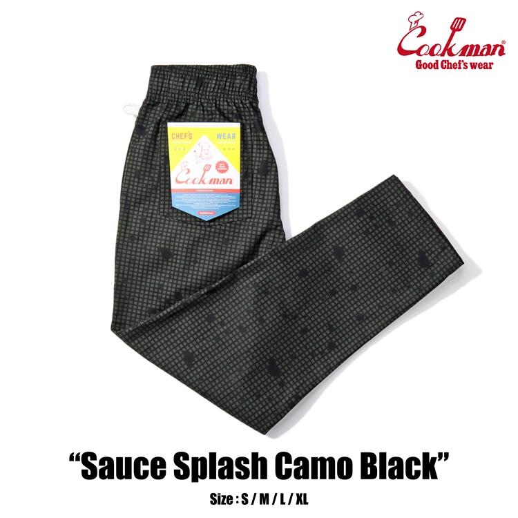COOKMAN（クックマン） Chef Pants Sauce Splash Camo Black シェフ