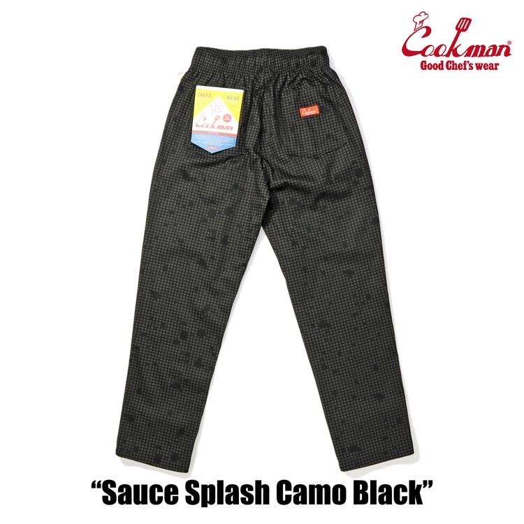 COOKMAN（クックマン） Chef Pants Sauce Splash Camo Black シェフ
