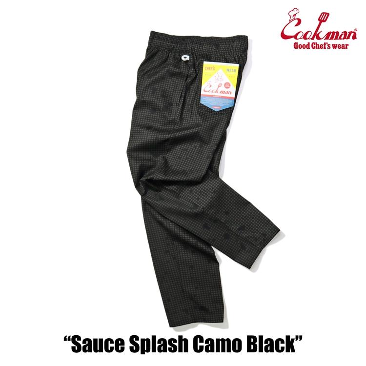 COOKMAN（クックマン） Chef Pants Sauce Splash Camo Black シェフ