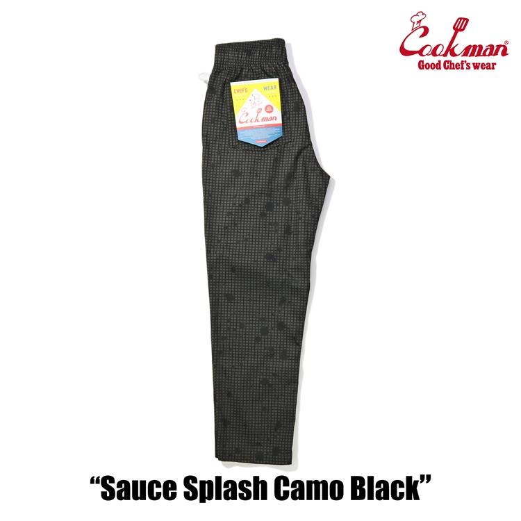 COOKMAN（クックマン） Chef Pants Sauce Splash Camo Black シェフ