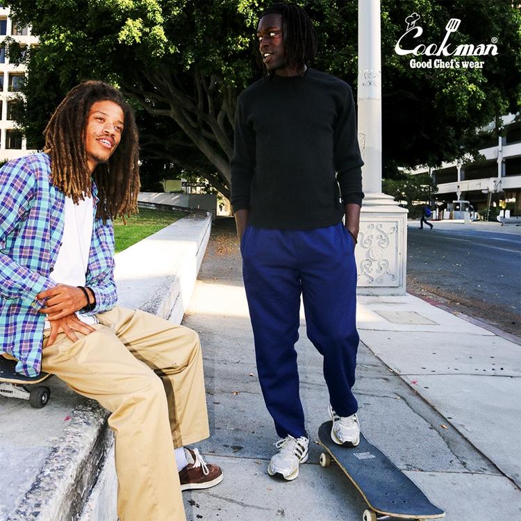 COOKMAN（クックマン） Chef Pants Semiwide Navy シェフパンツ