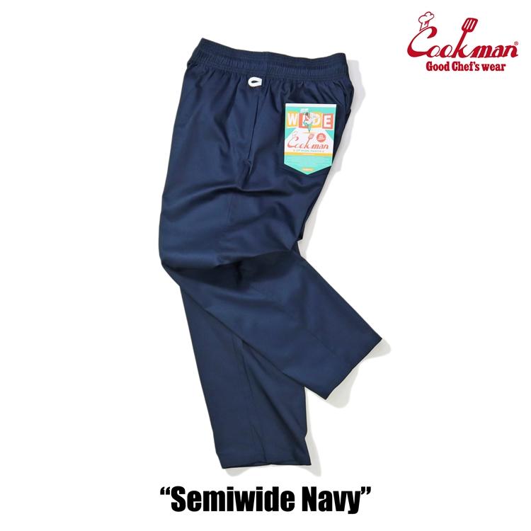 COOKMAN（クックマン） Chef Pants Semiwide Navy シェフパンツ