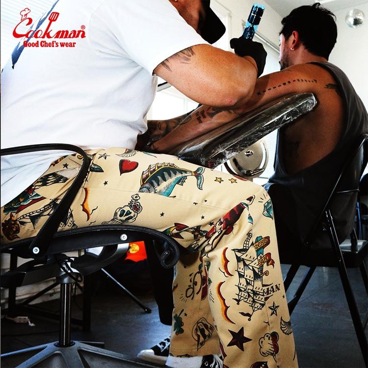 COOKMAN（クックマン） Chef Pants Old Tattoo Beige シェフパンツ