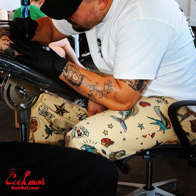 COOKMAN（クックマン） Chef Pants Old Tattoo Beige シェフパンツ