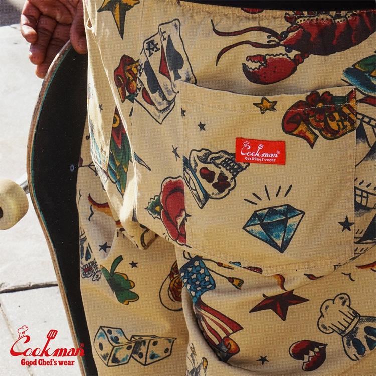 COOKMAN（クックマン） Chef Pants Old Tattoo Beige シェフパンツ