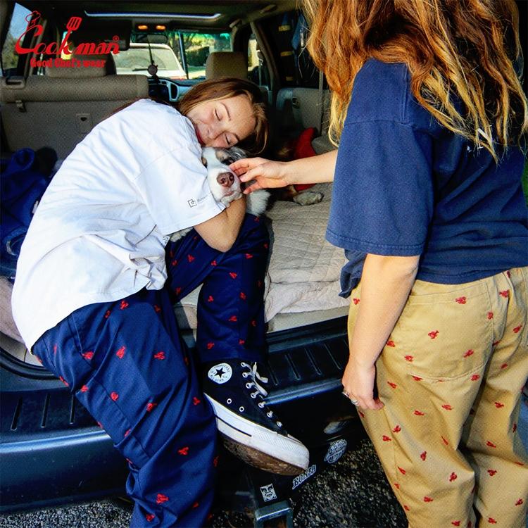 COOKMAN（クックマン） Chef Pants Embroidery Lobster Navy シェフ