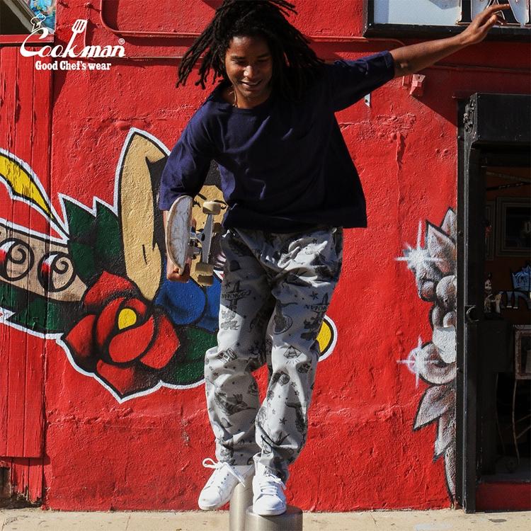 COOKMAN（クックマン） Chef Pants Old Tattoo Gray シェフパンツ