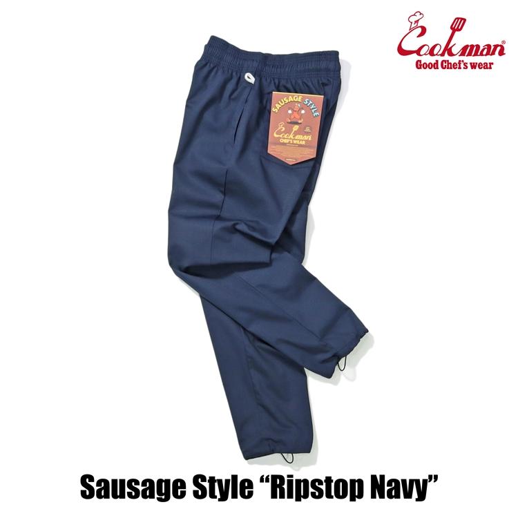 COOKMAN（クックマン） Chef Pants Sausage Style Ripstop Navy シェフ