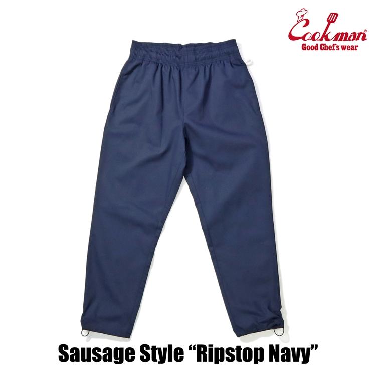 COOKMAN（クックマン） Chef Pants Sausage Style Ripstop Navy シェフ