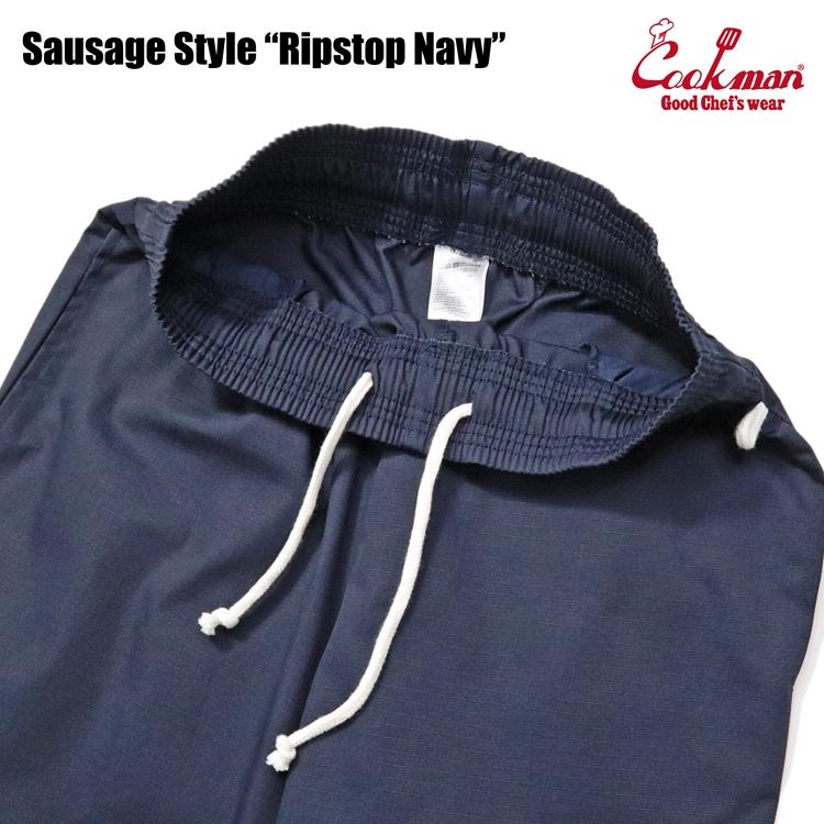 COOKMAN（クックマン） Chef Pants Sausage Style Ripstop Navy シェフ