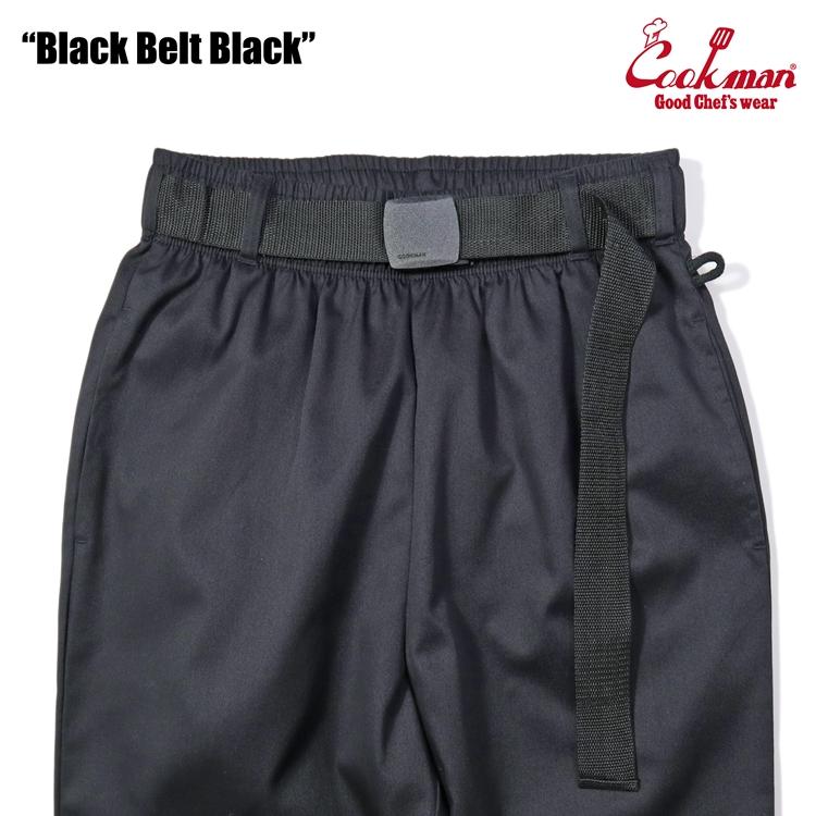 COOKMAN（クックマン） Chef Pants Short Black Belt Black シェフ