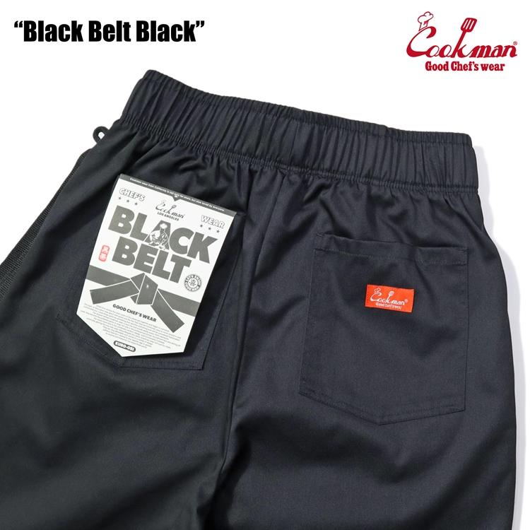 COOKMAN（クックマン） Chef Pants Short Black Belt Black シェフ