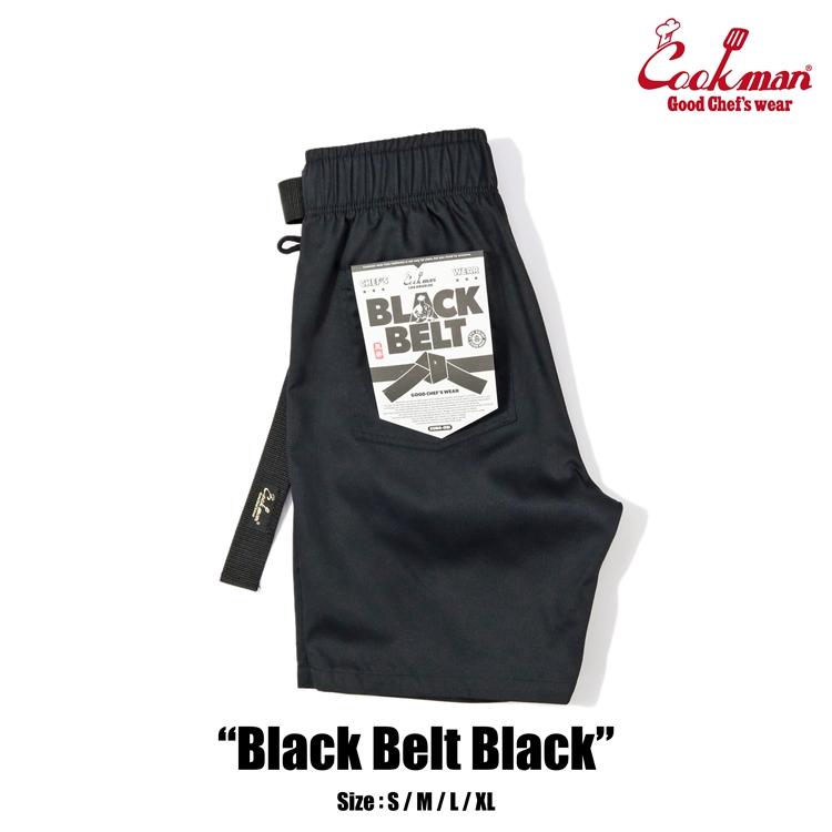 COOKMAN（クックマン） Chef Pants Short Black Belt Black シェフ