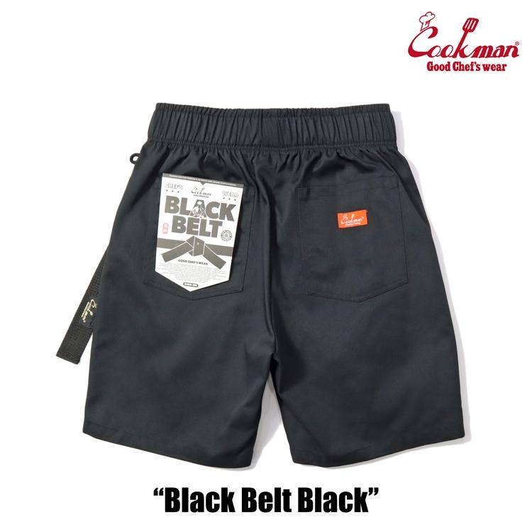 COOKMAN（クックマン） Chef Pants Short Black Belt Black シェフ