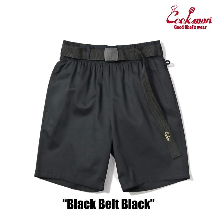 COOKMAN（クックマン） Chef Pants Short Black Belt Black シェフ