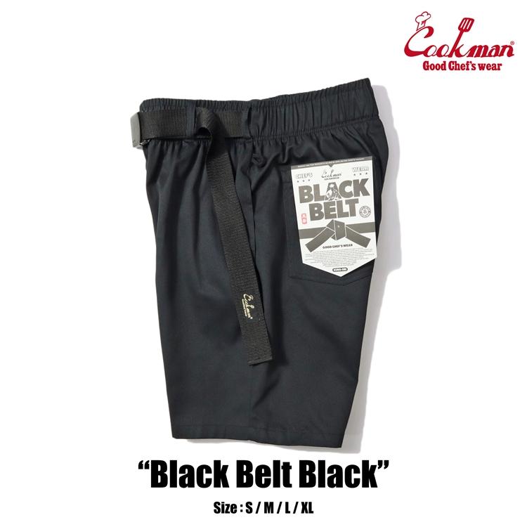 COOKMAN（クックマン） Chef Pants Short Black Belt Black シェフ