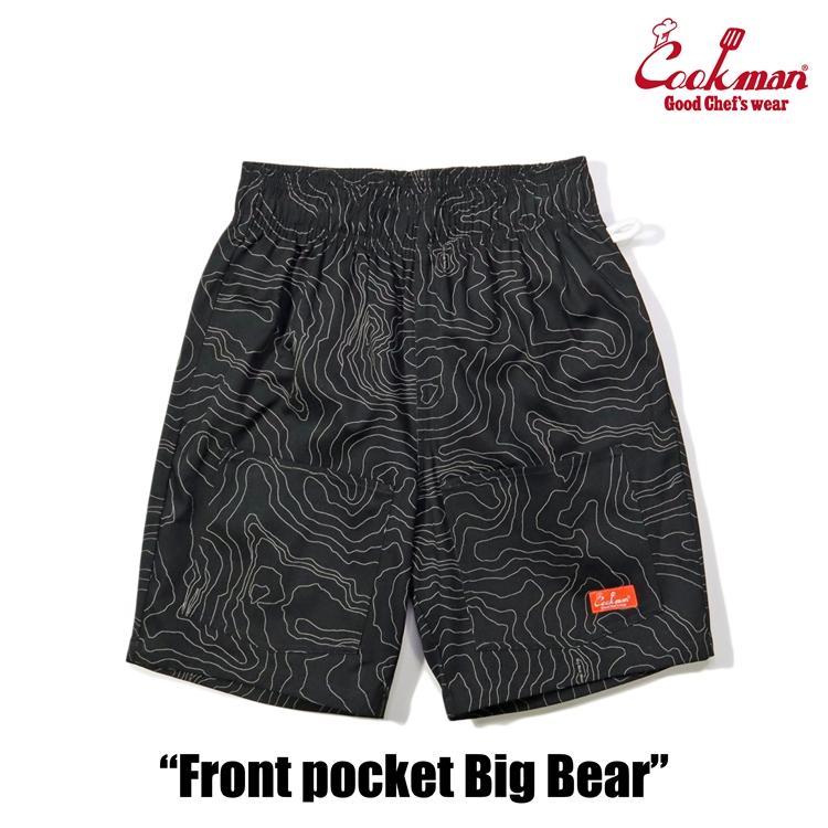 COOKMAN（クックマン） Chef Pants Short Front Pocket Big Bear Black