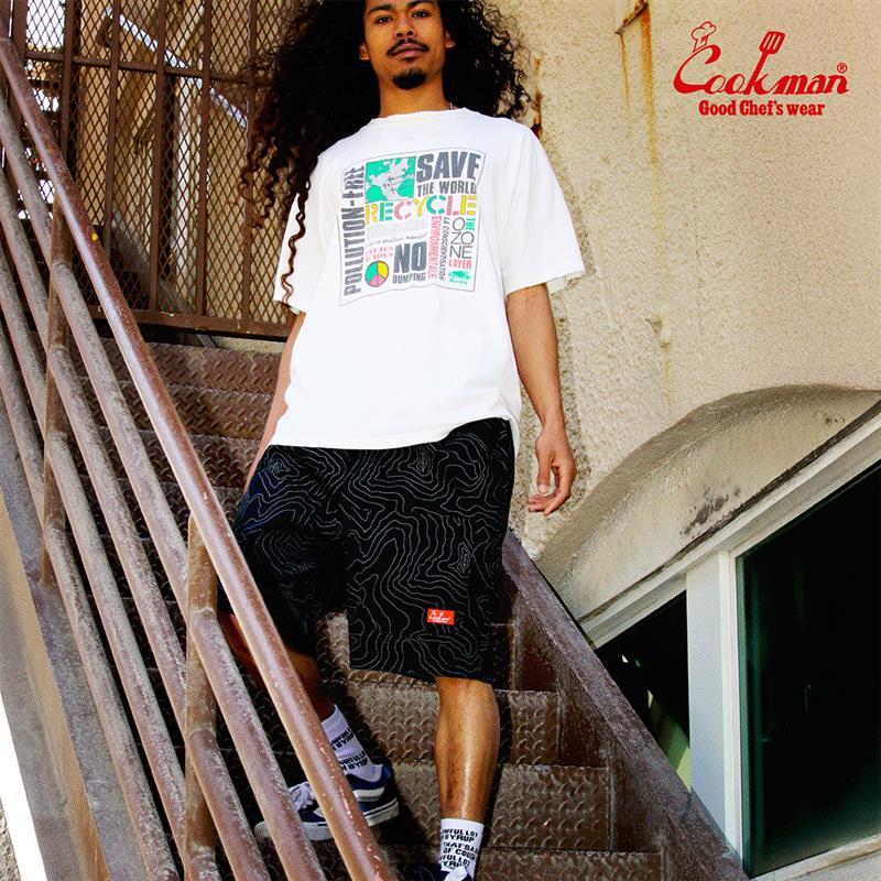 こーびー78cmブラック COOKMAN（クックマン） Chef Pants Short Front Pocket Big Bear Black