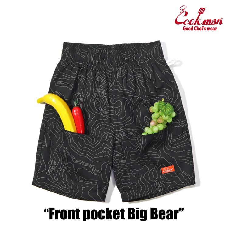COOKMAN（クックマン） Chef Pants Short Front Pocket Big Bear Black