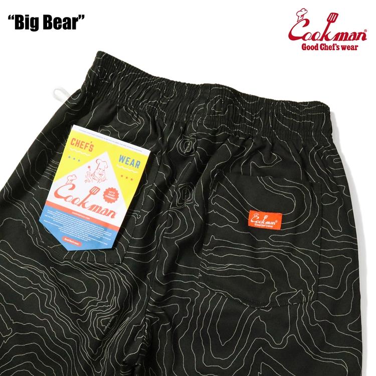 COOKMAN（クックマン） Chef Pants Short Front Pocket Big Bear Black