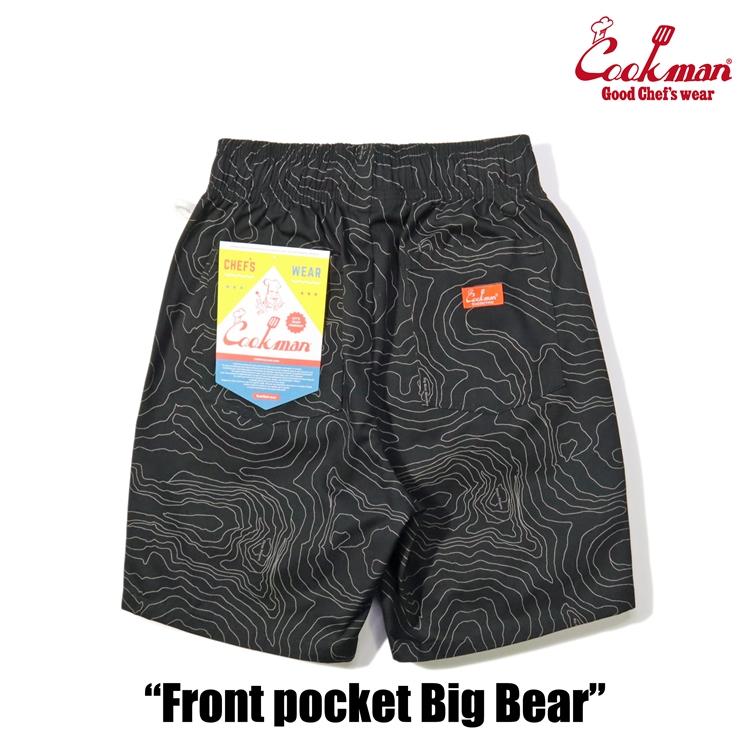 COOKMAN（クックマン） Chef Pants Short Front Pocket Big Bear Black