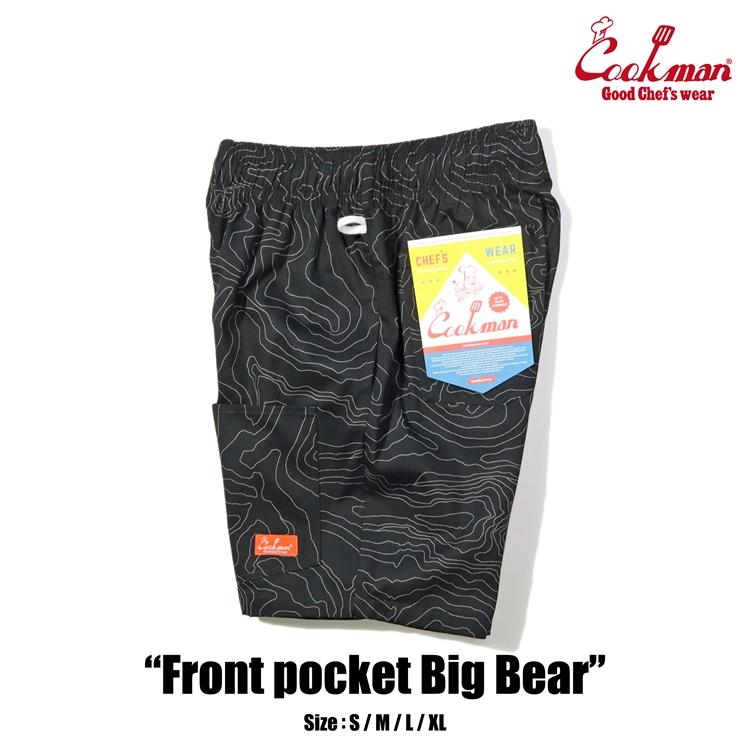 COOKMAN（クックマン） Chef Pants Short Front Pocket Big Bear Black