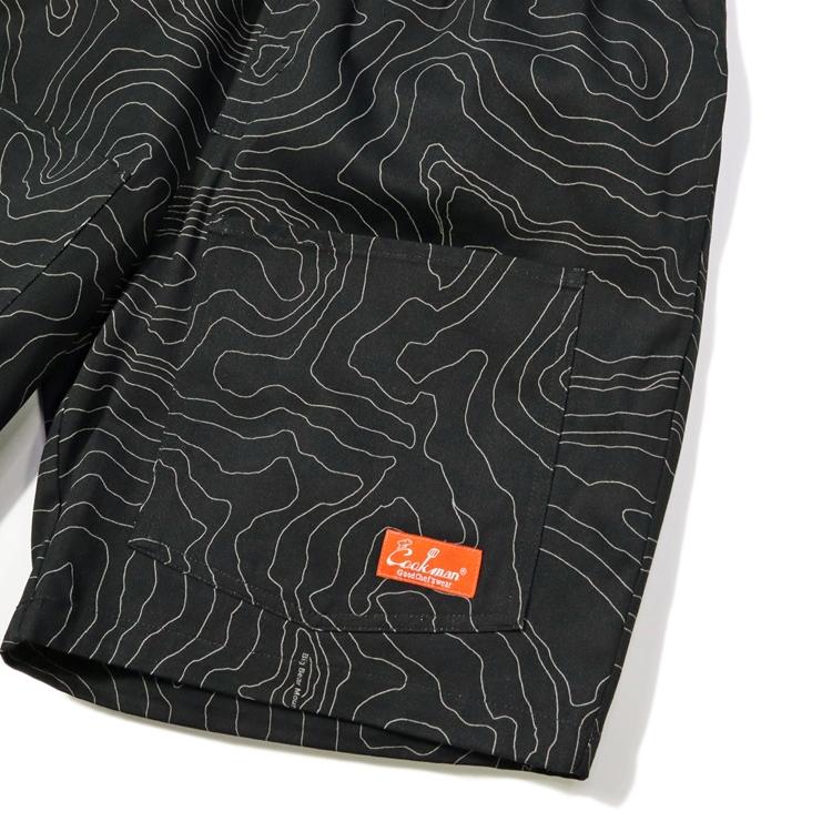 COOKMAN（クックマン） Chef Pants Short Front Pocket Big Bear Black