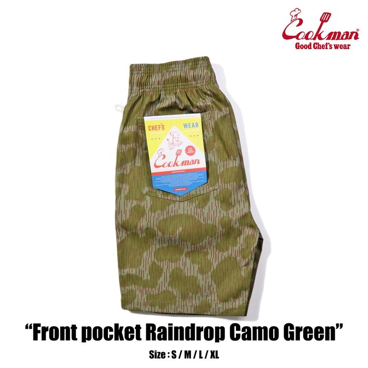 COOKMAN（クックマン） Chef Pants Short Front Pocket Raindrop Camo