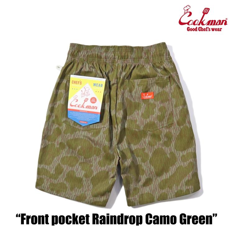 COOKMAN（クックマン） Chef Pants Short Front Pocket Raindrop Camo