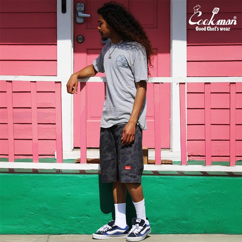 COOKMAN（クックマン） Chef Pants Short Front Pocket Raindrop Camo