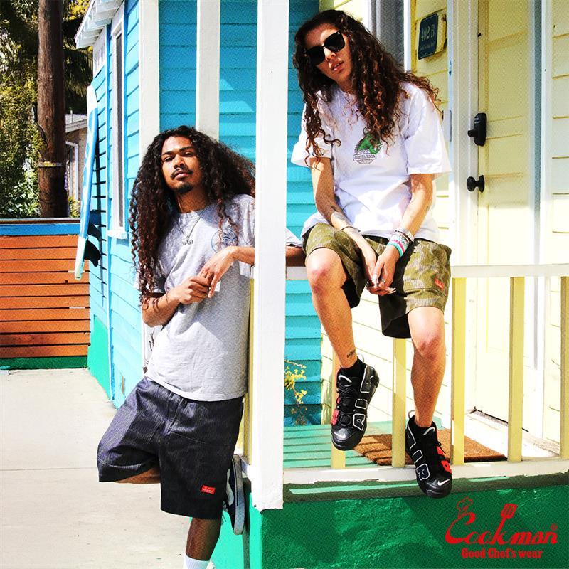 COOKMAN（クックマン） Chef Pants Short Front Pocket Raindrop Camo