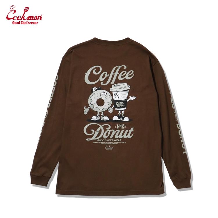 COOKMAN（クックマン） Coffee & Donut ロングスリーブ Tシャツ カフェ