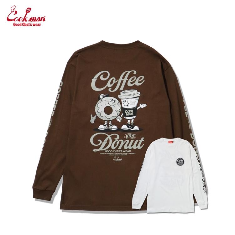 COOKMAN（クックマン） Coffee & Donut ロングスリーブ Tシャツ カフェ