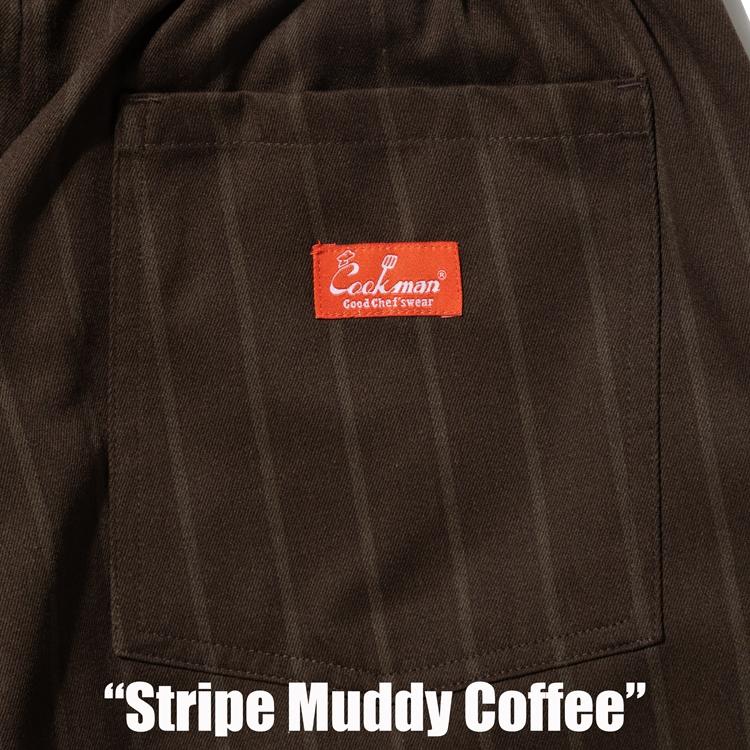 COOKMAN（クックマン） Chef Pants Stripe Muddy Coffee シェフパンツ