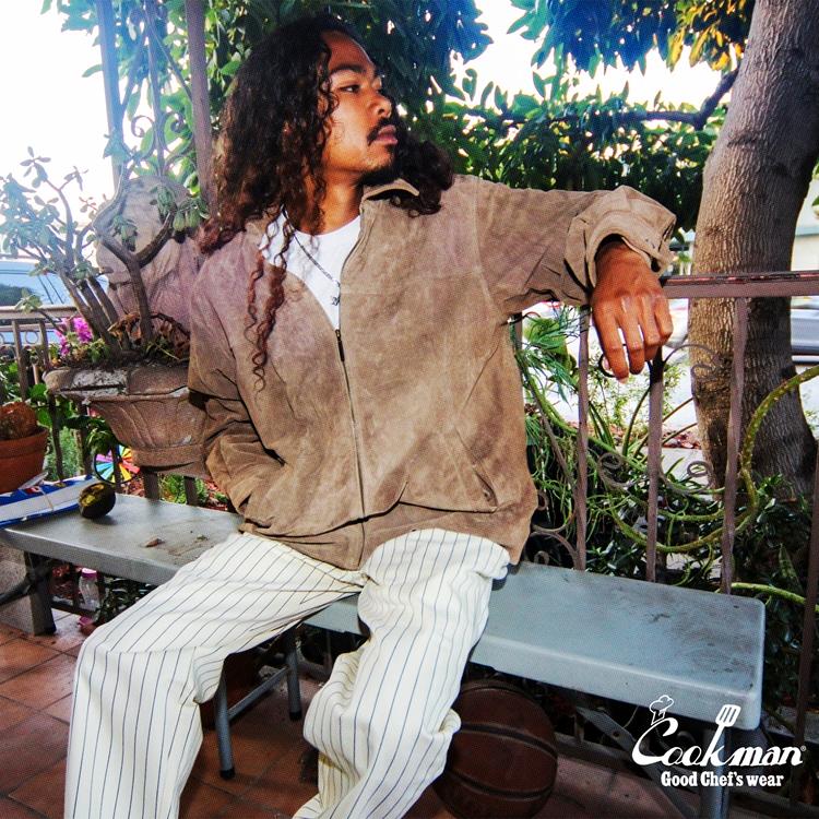 COOKMAN（クックマン） Chef Pants Semiwide Herringbone Stripe Cream