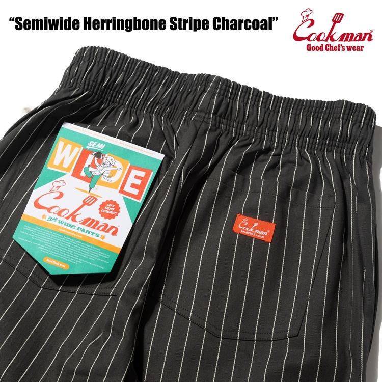 COOKMAN（クックマン） Chef Pants Semiwide Herringbone Stripe