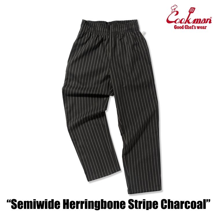 COOKMAN（クックマン） Chef Pants Semiwide Herringbone Stripe