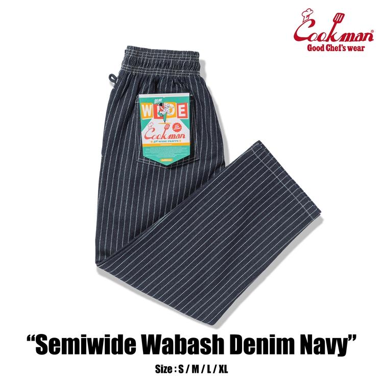 COOKMAN（クックマン） Chef Pants Semiwide Wabash Denim Navy シェフ