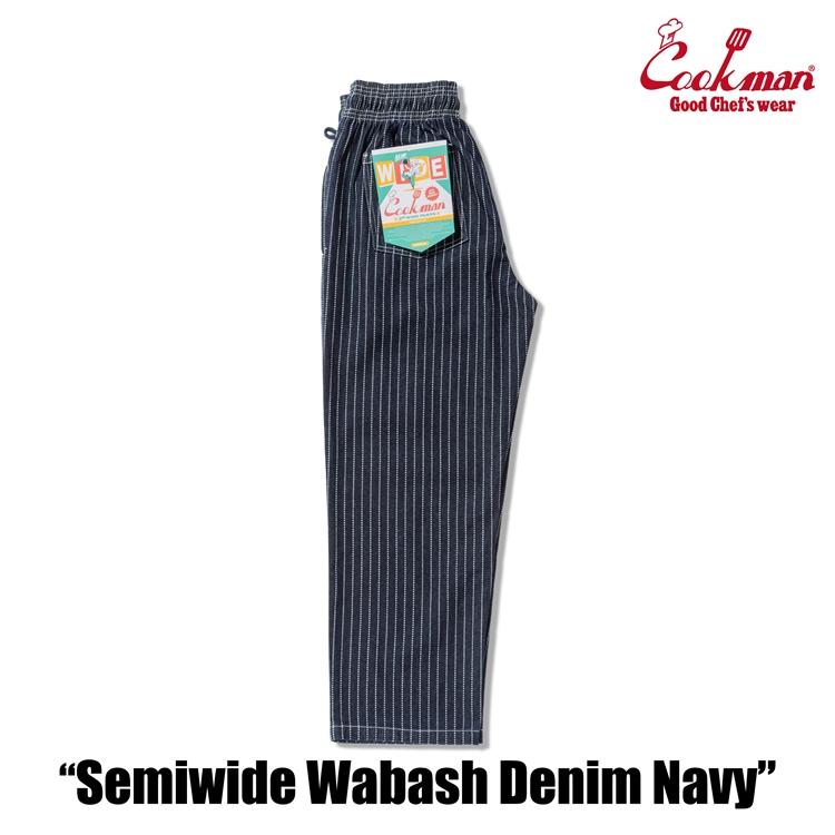 COOKMAN（クックマン） Chef Pants Semiwide Wabash Denim Navy シェフ