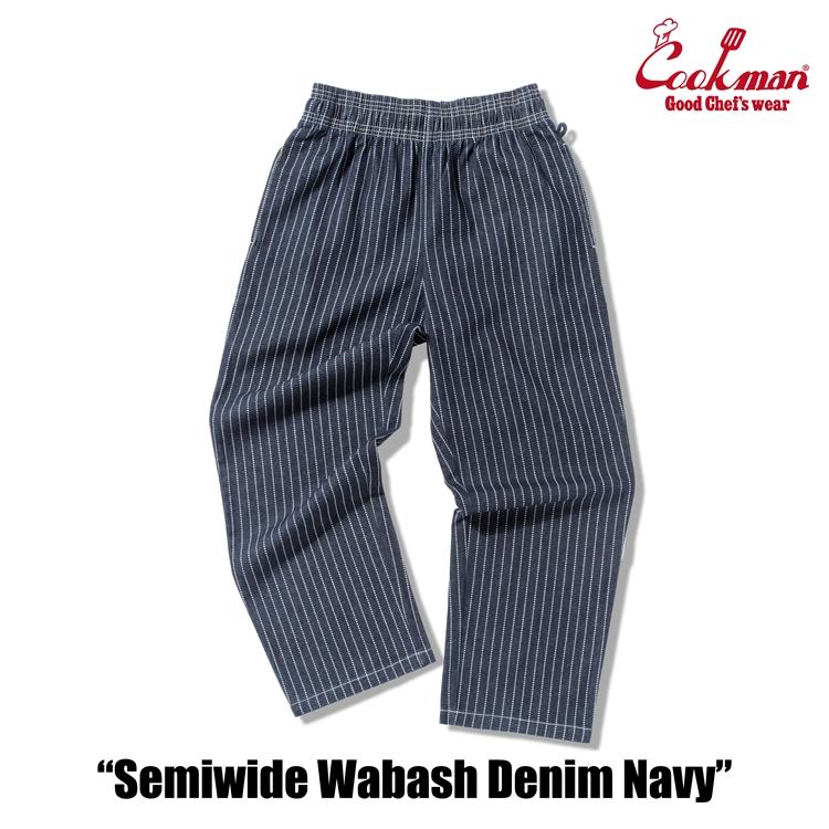COOKMAN（クックマン） Chef Pants Semiwide Wabash Denim Navy シェフ