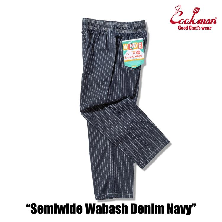 COOKMAN（クックマン） Chef Pants Semiwide Wabash Denim Navy シェフ