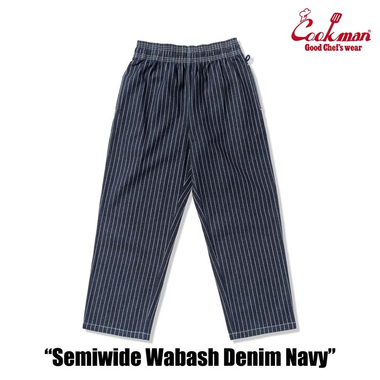 COOKMAN（クックマン） Chef Pants Semiwide Wabash Denim Navy シェフ