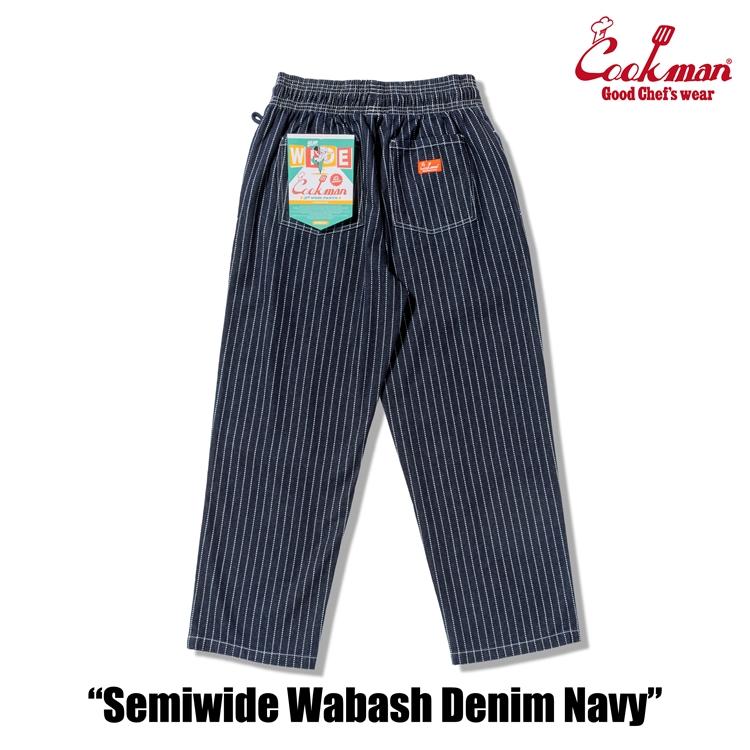 COOKMAN（クックマン） Chef Pants Semiwide Wabash Denim Navy シェフ