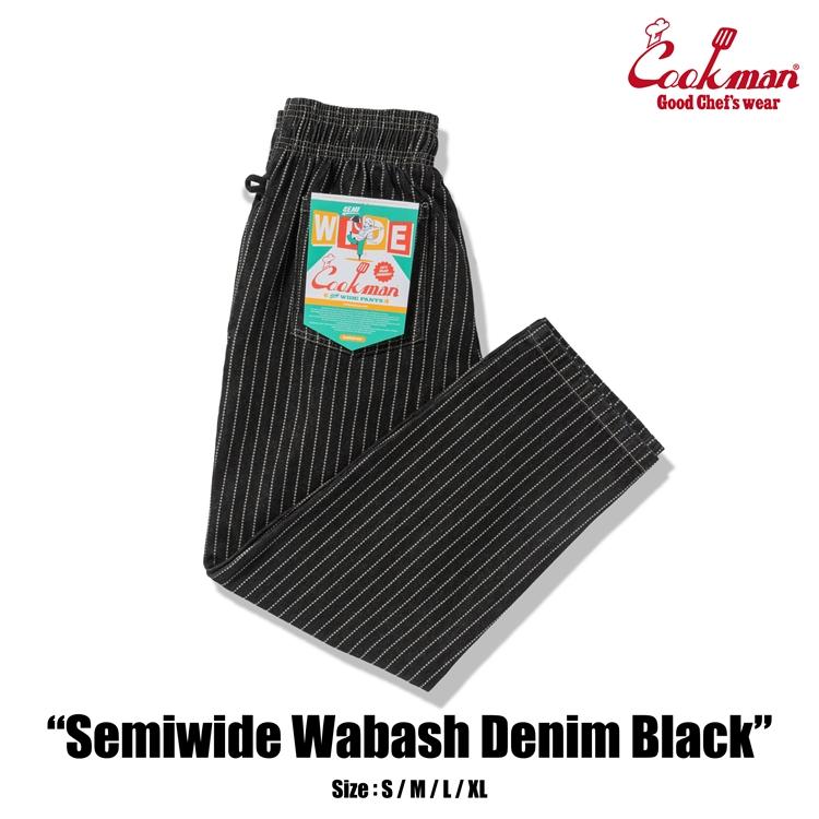 COOKMAN（クックマン） Chef Pants Semiwide Wabash Denim Black