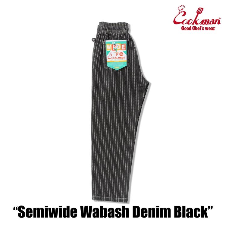 COOKMAN（クックマン） Chef Pants Semiwide Wabash Denim Black