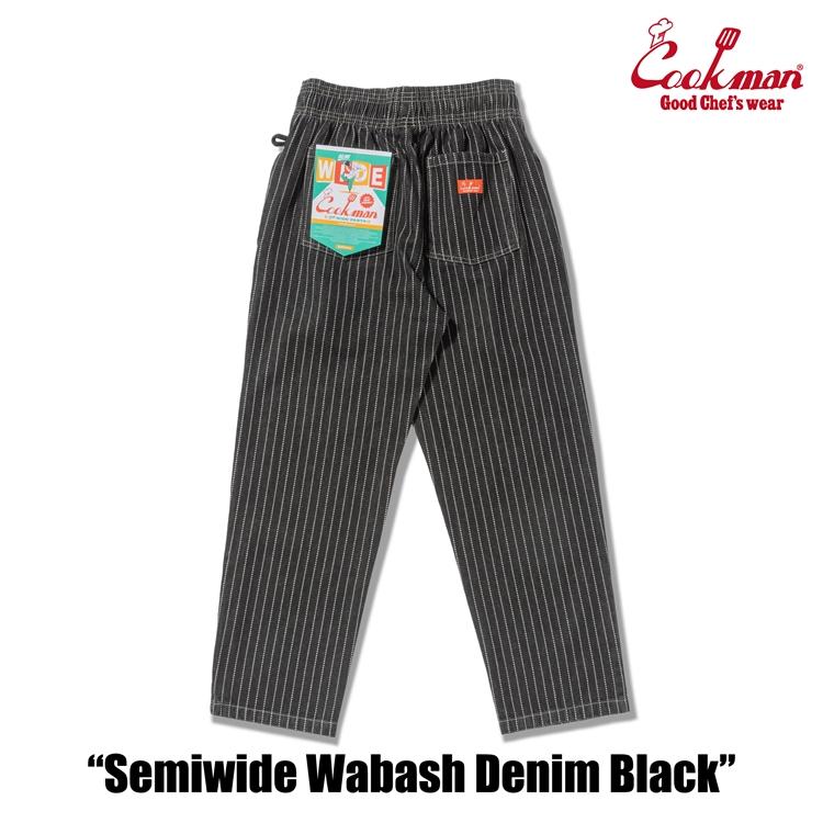 COOKMAN（クックマン） Chef Pants Semiwide Wabash Denim Black
